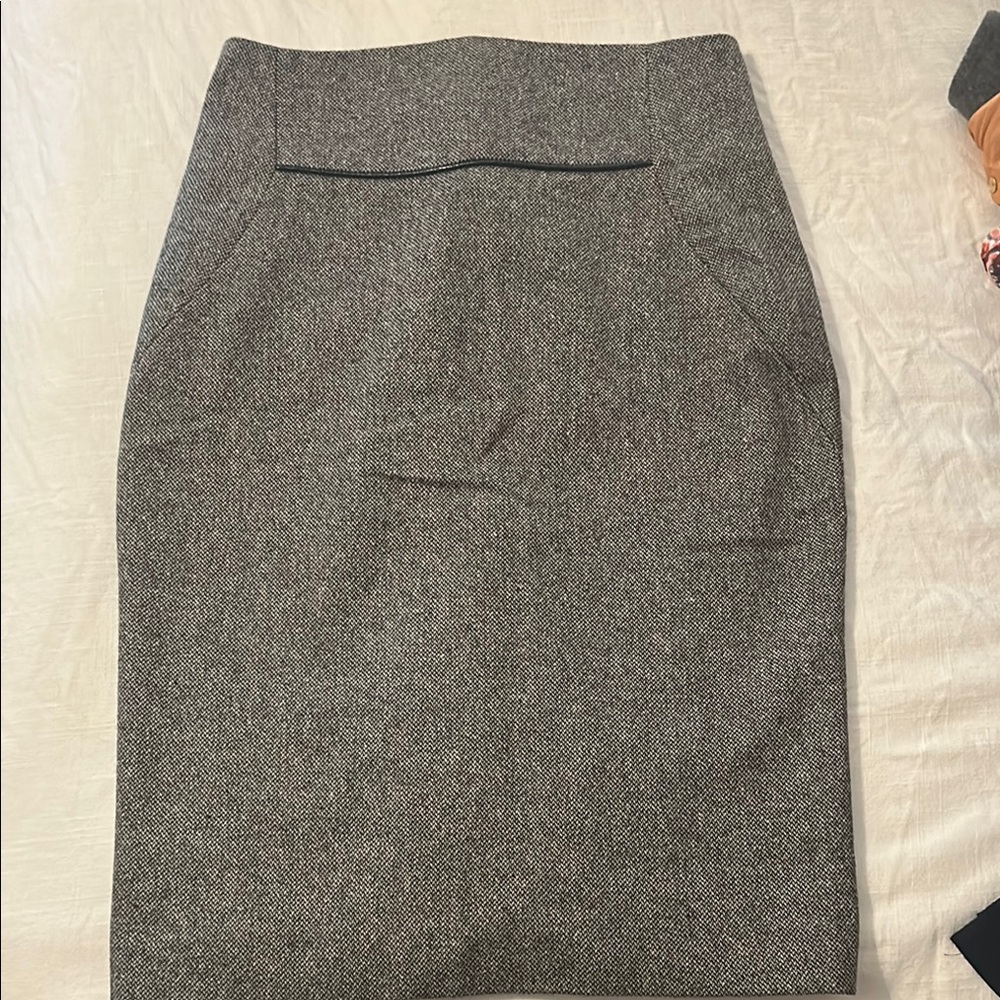 Express Gray Pencil Skirt Knee-Length Workwear